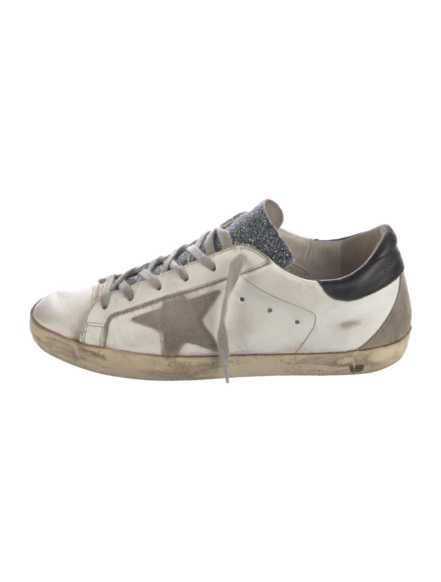 Golden Goose Leather Colorblock Pattern Sneakers