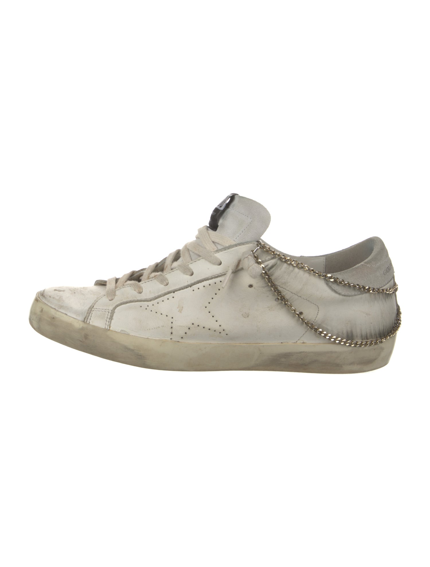 Golden Goose Leather Chain-Link Accents Sneakers