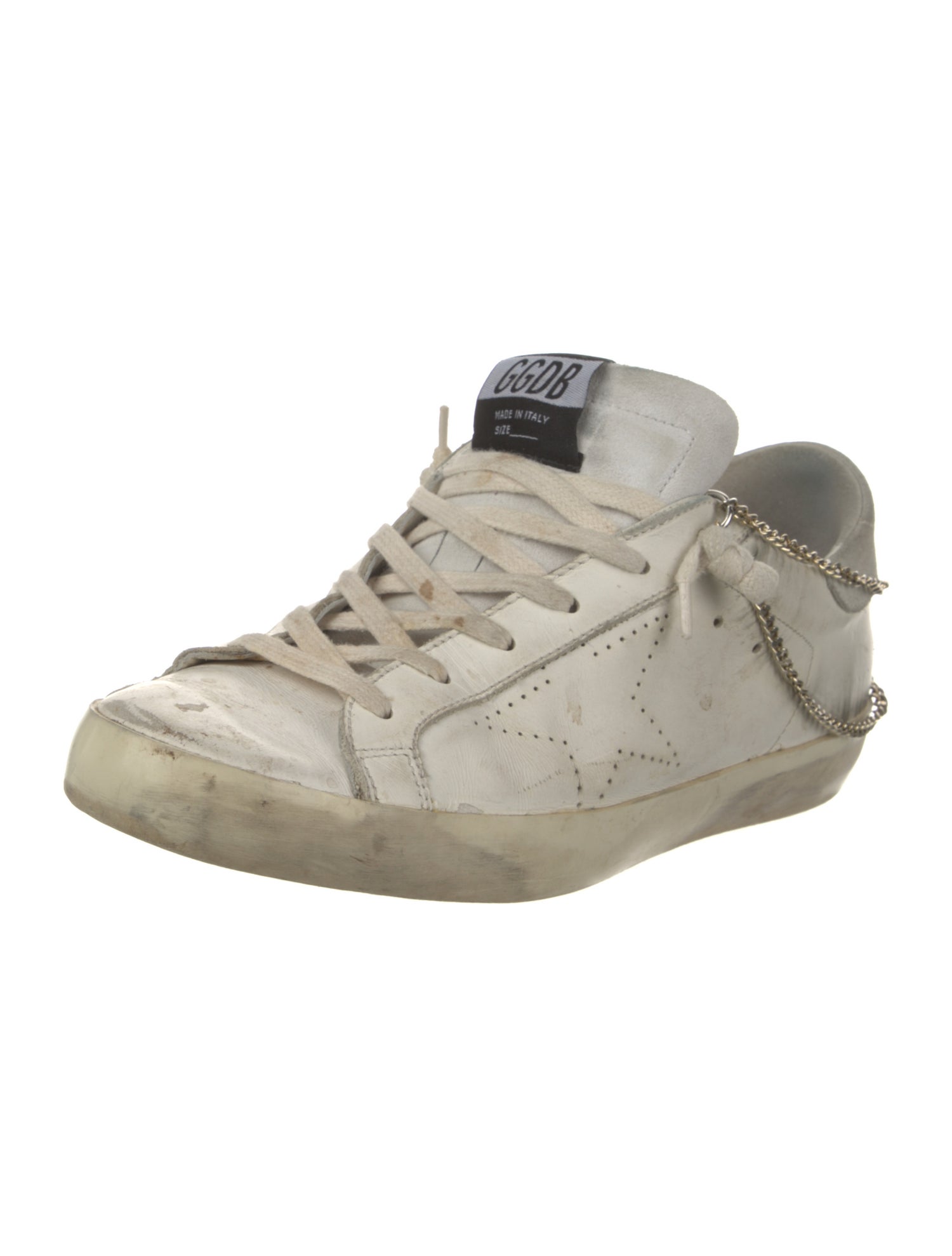 Golden Goose Leather Chain-Link Accents Sneakers