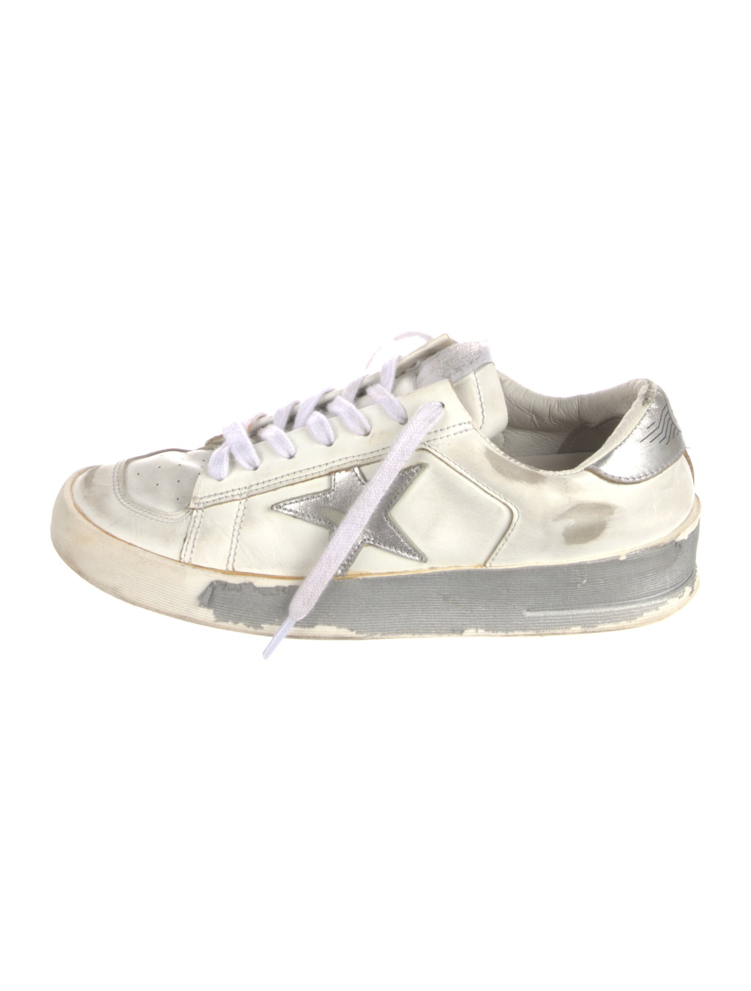 Golden Goose Leather Distressed Accents Sneakers