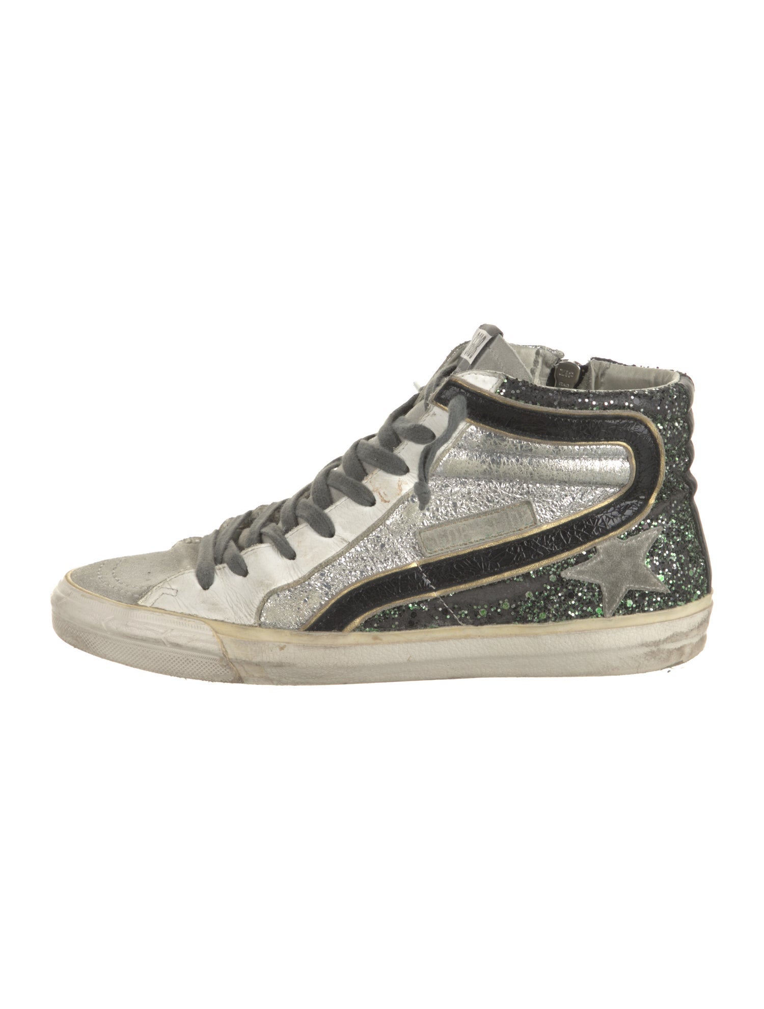 Golden Goose Leather Colorblock Pattern Sneakers