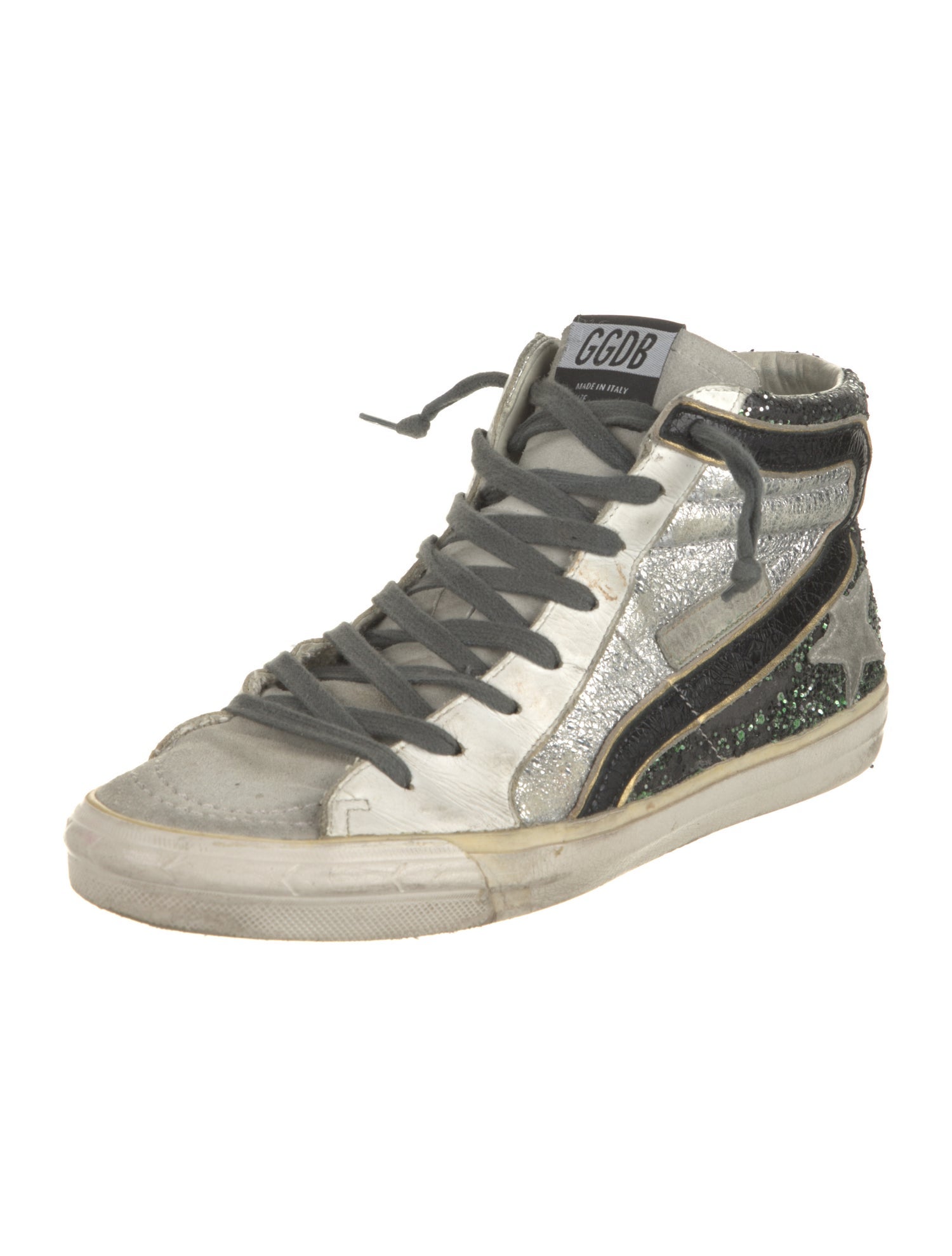 Golden Goose Leather Colorblock Pattern Sneakers