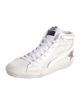Golden Goose Suede Glitter Accents Sneakers