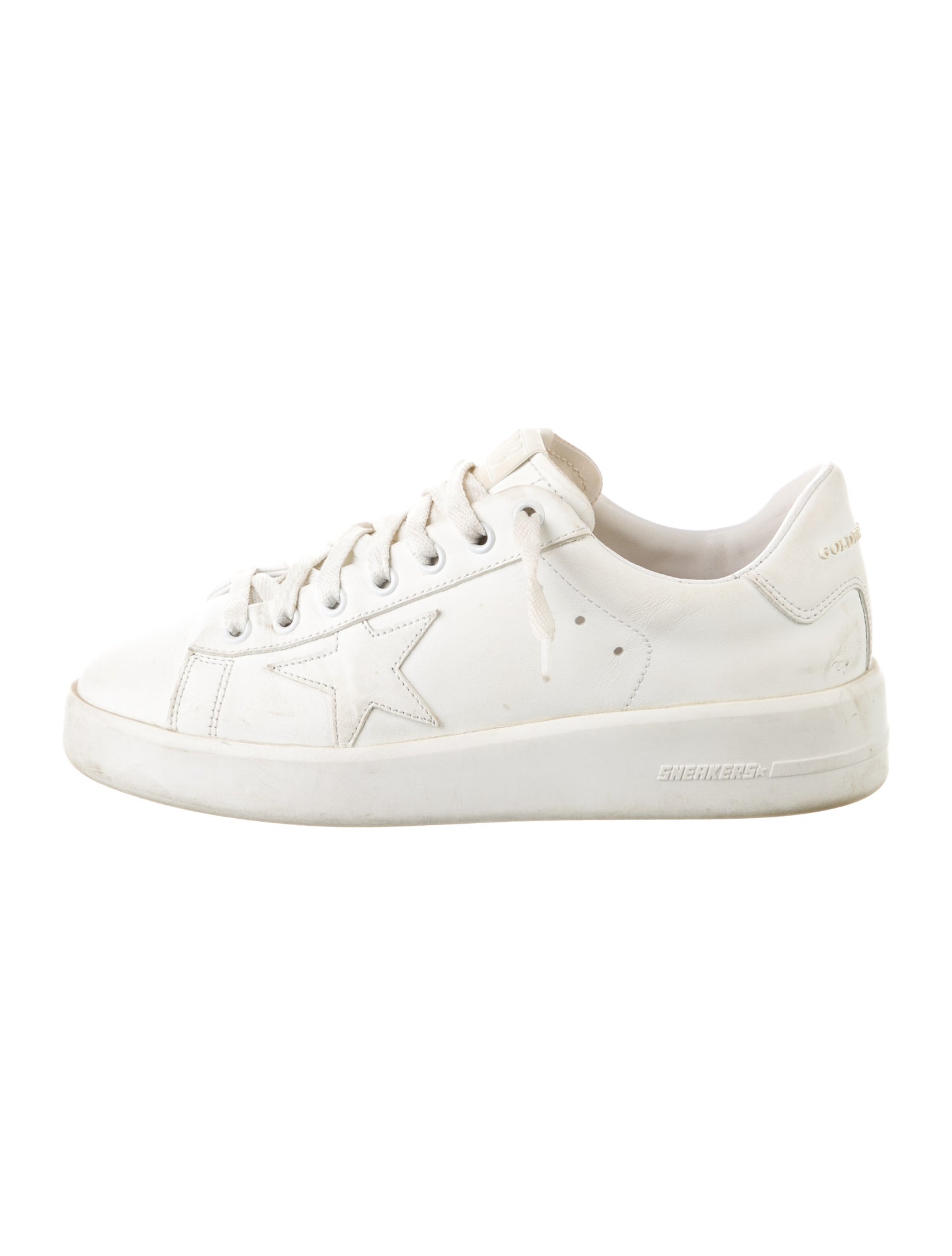 Golden Goose Leather Glitter Accents Sneakers