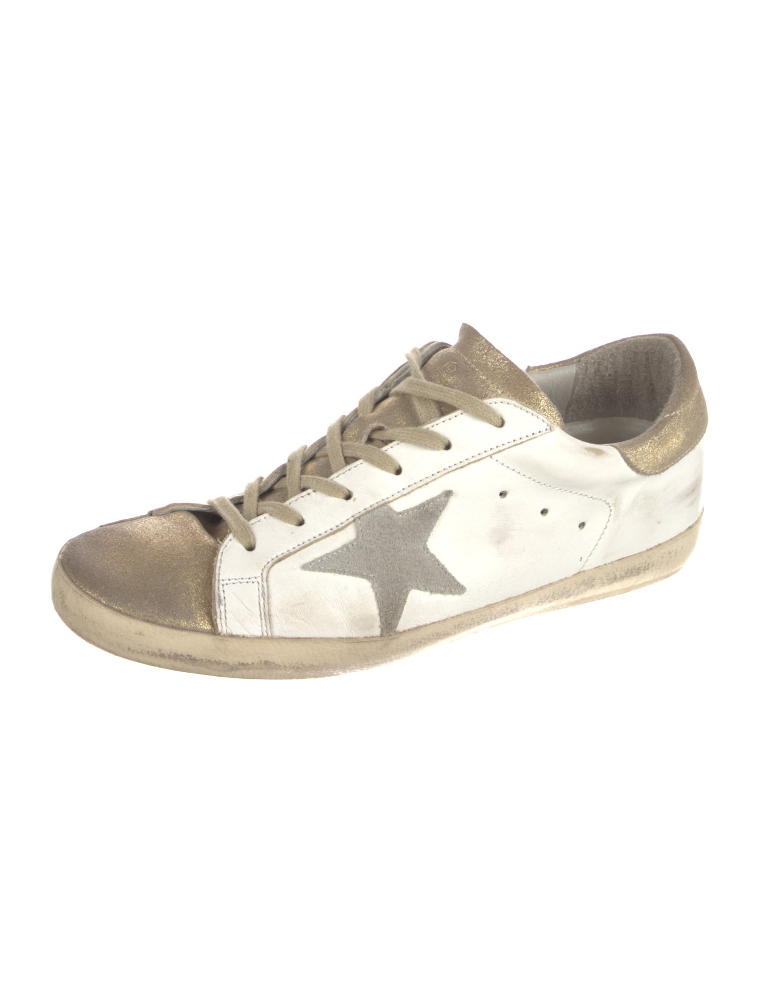 Golden Goose Leather Printed Sneakers