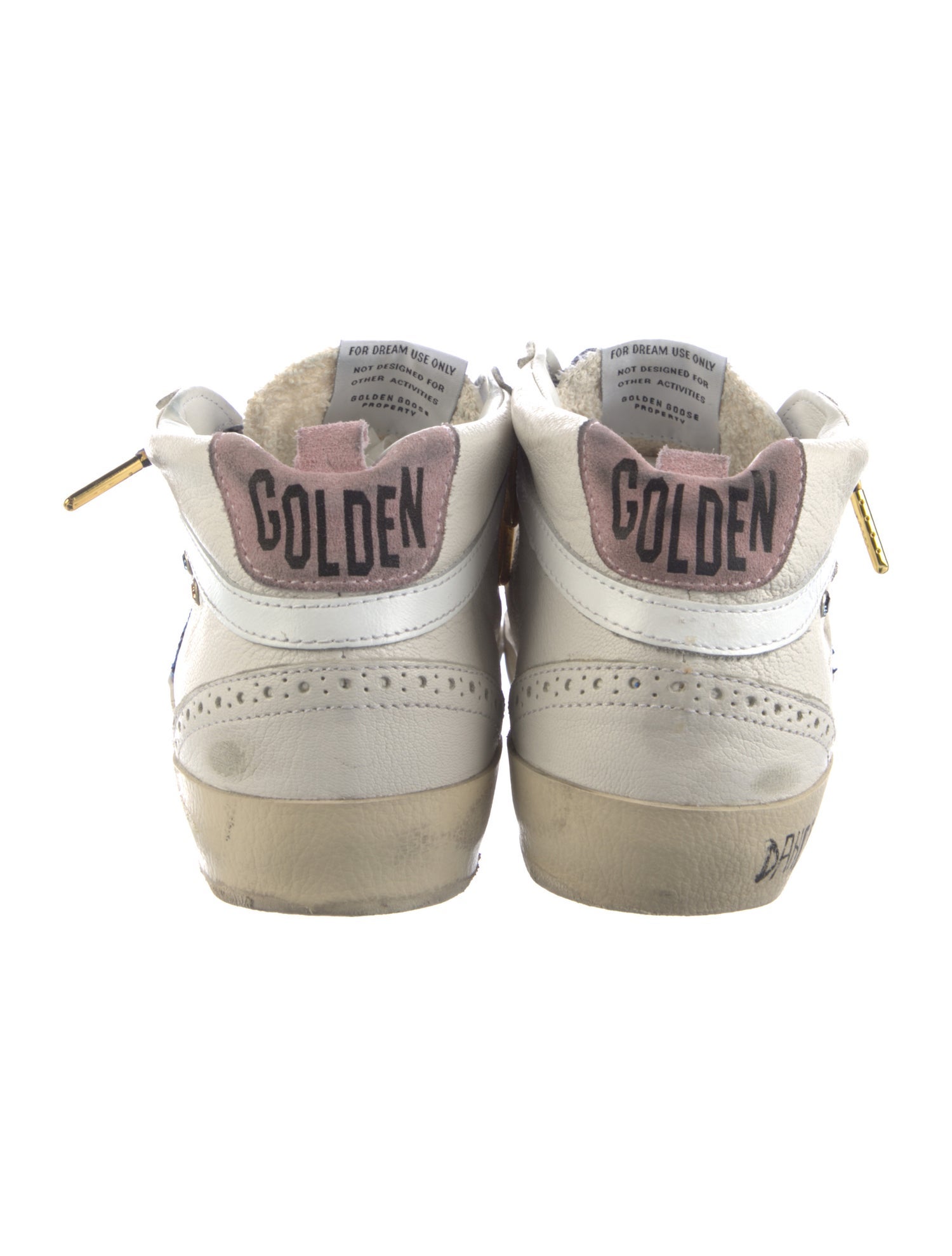Golden Goose Leather Glitter Accents Sneakers