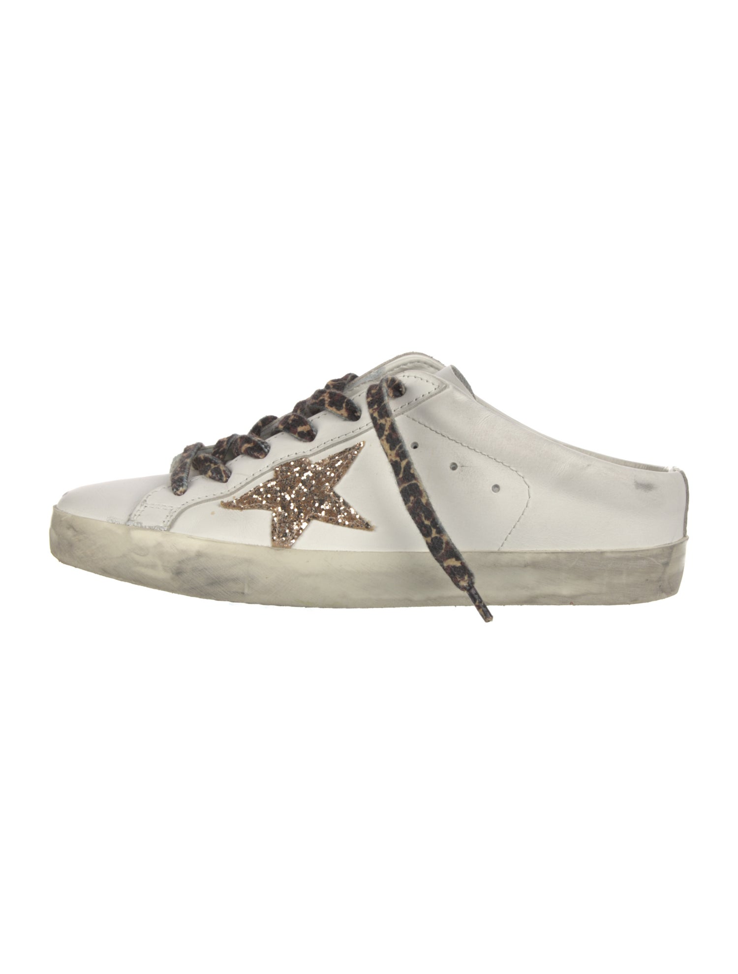 Golden Goose Leather Animal Print Sneakers