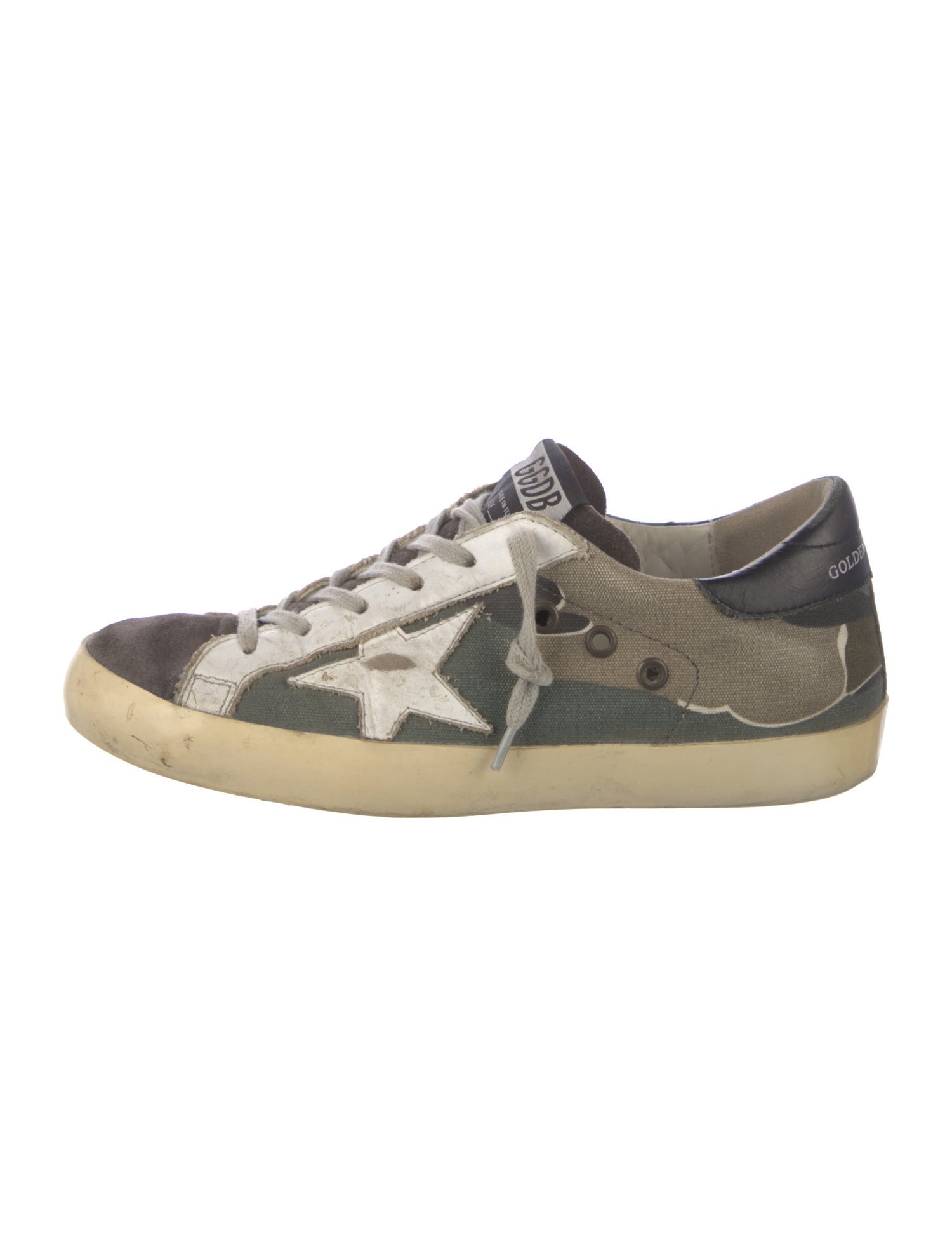 Golden Goose Canvas Colorblock Pattern Sneakers