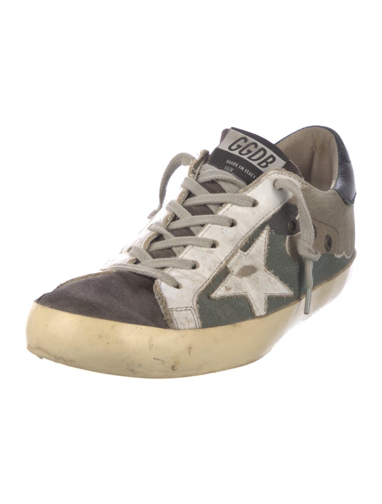 Golden Goose Canvas Colorblock Pattern Sneakers