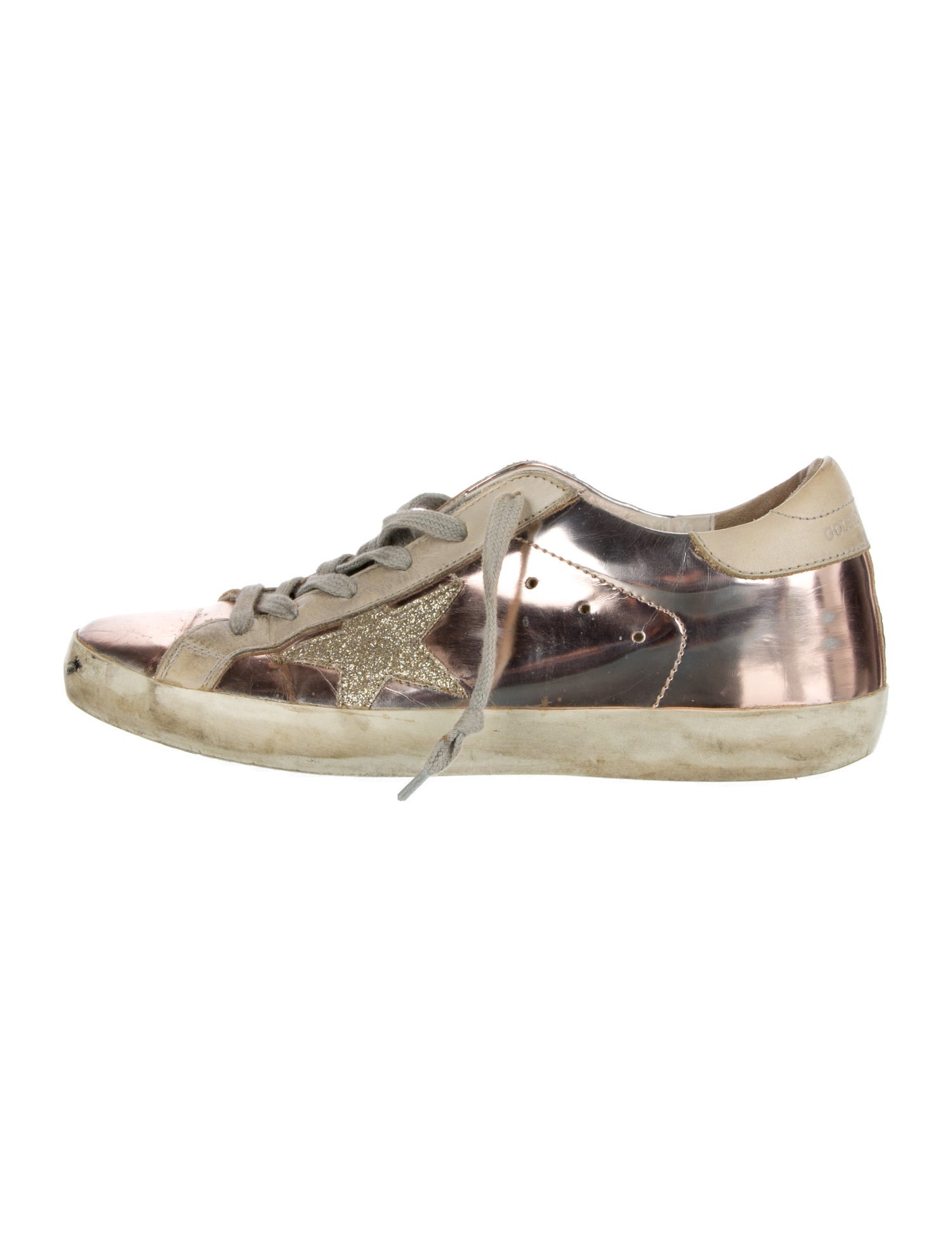 Golden Goose Leather Colorblock Pattern Sneakers