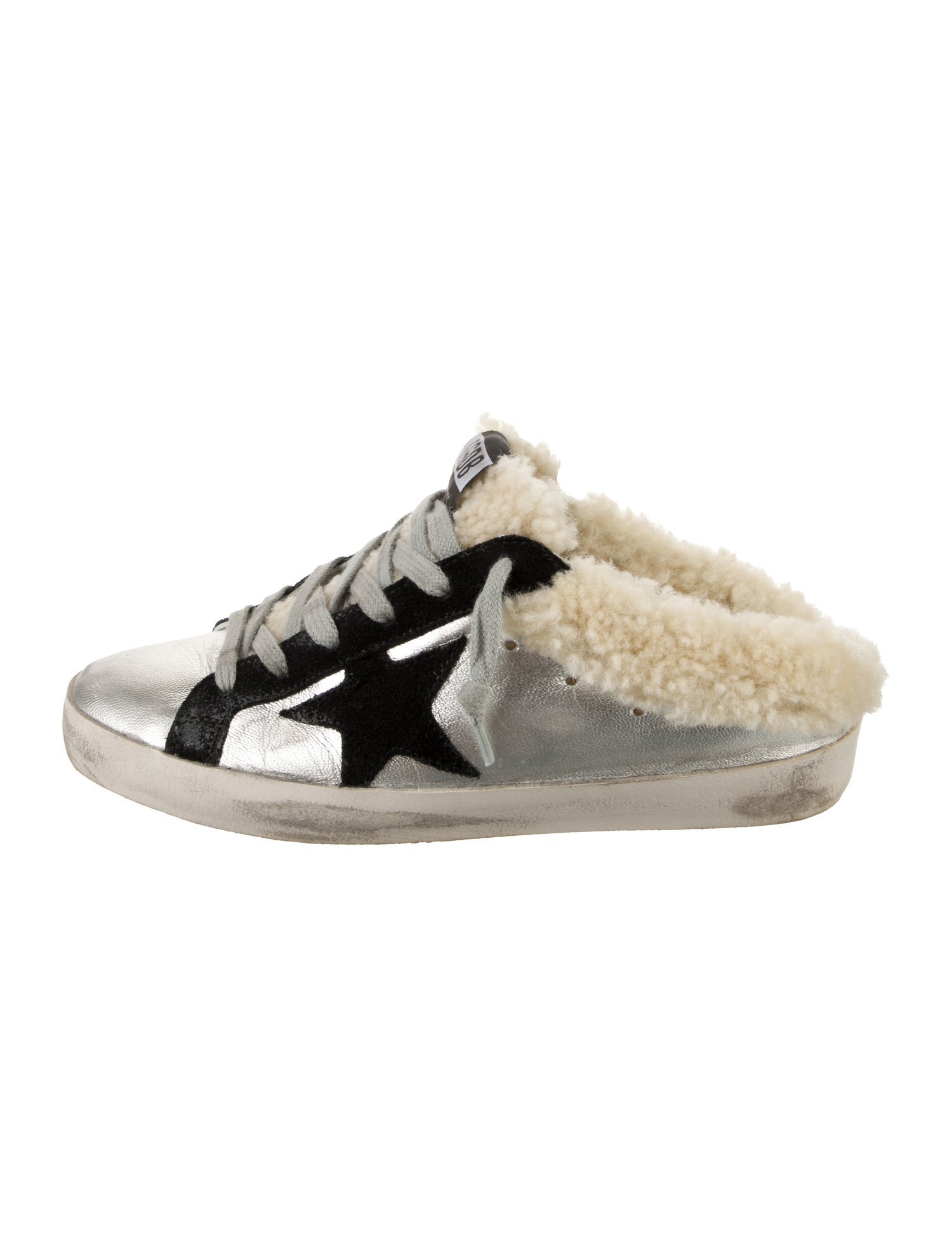 Golden Goose Leather Colorblock Pattern Sneakers