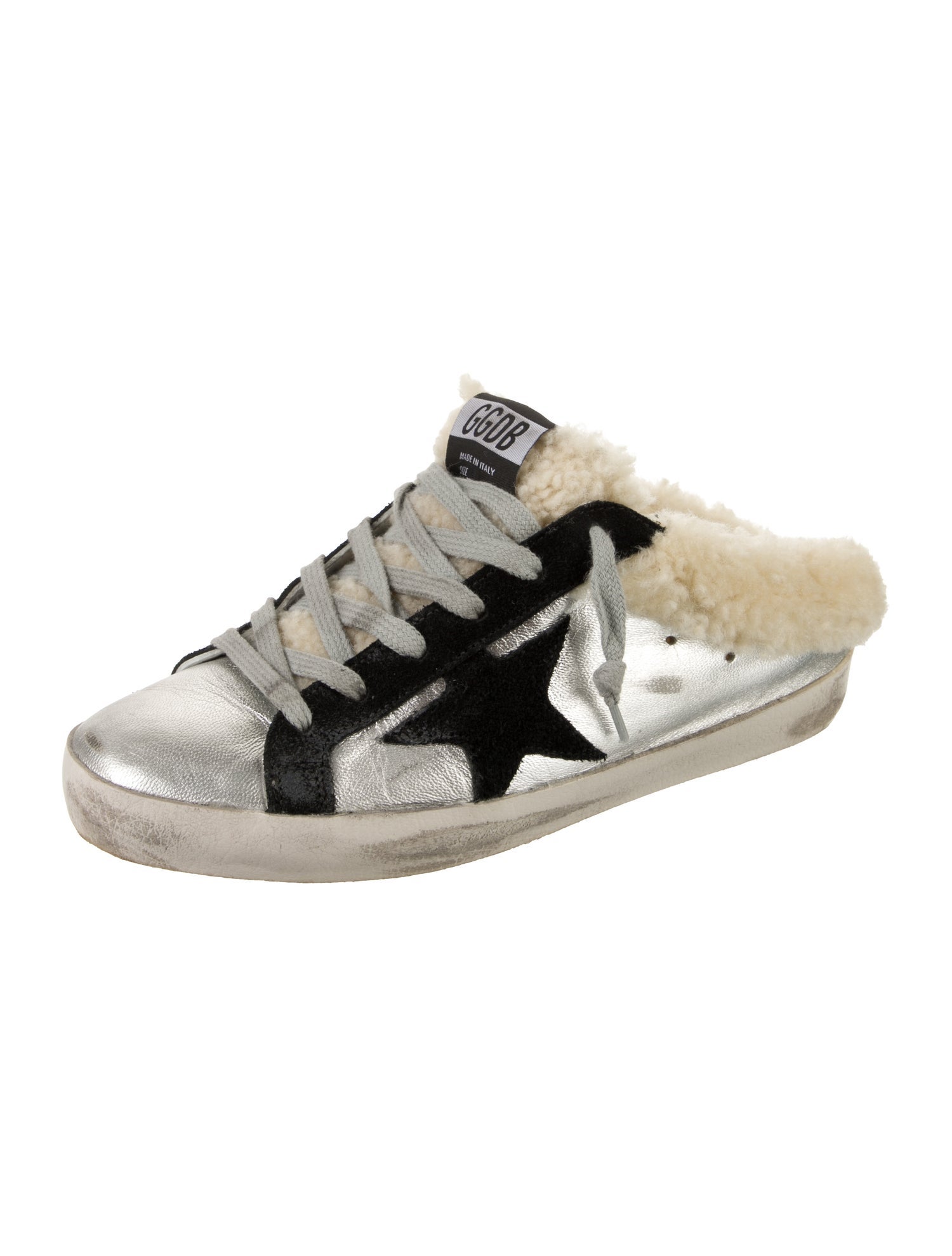 Golden Goose Leather Colorblock Pattern Sneakers