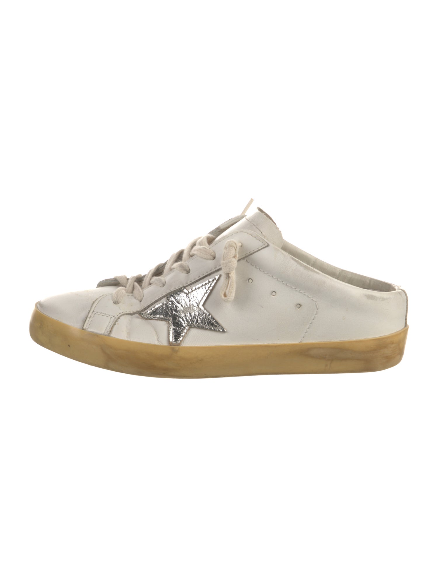 Golden Goose Leather Distressed Accents Sneakers