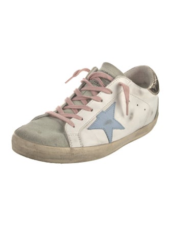 Golden Goose Leather Printed Sneakers