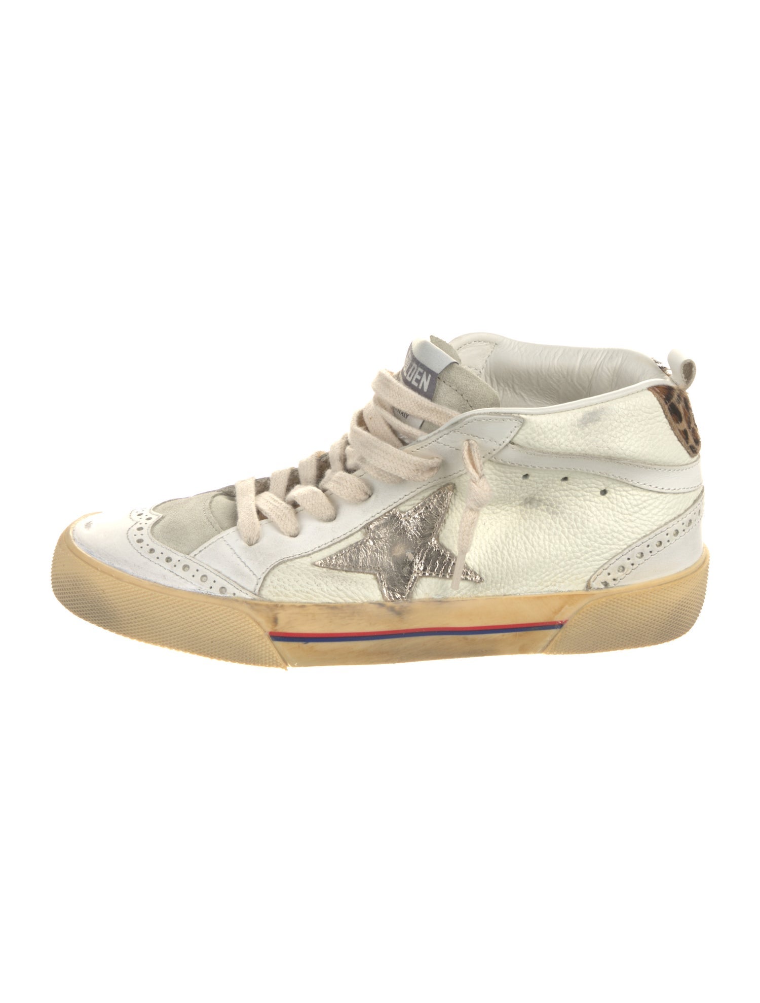 Golden Goose Leather Printed Sneakers