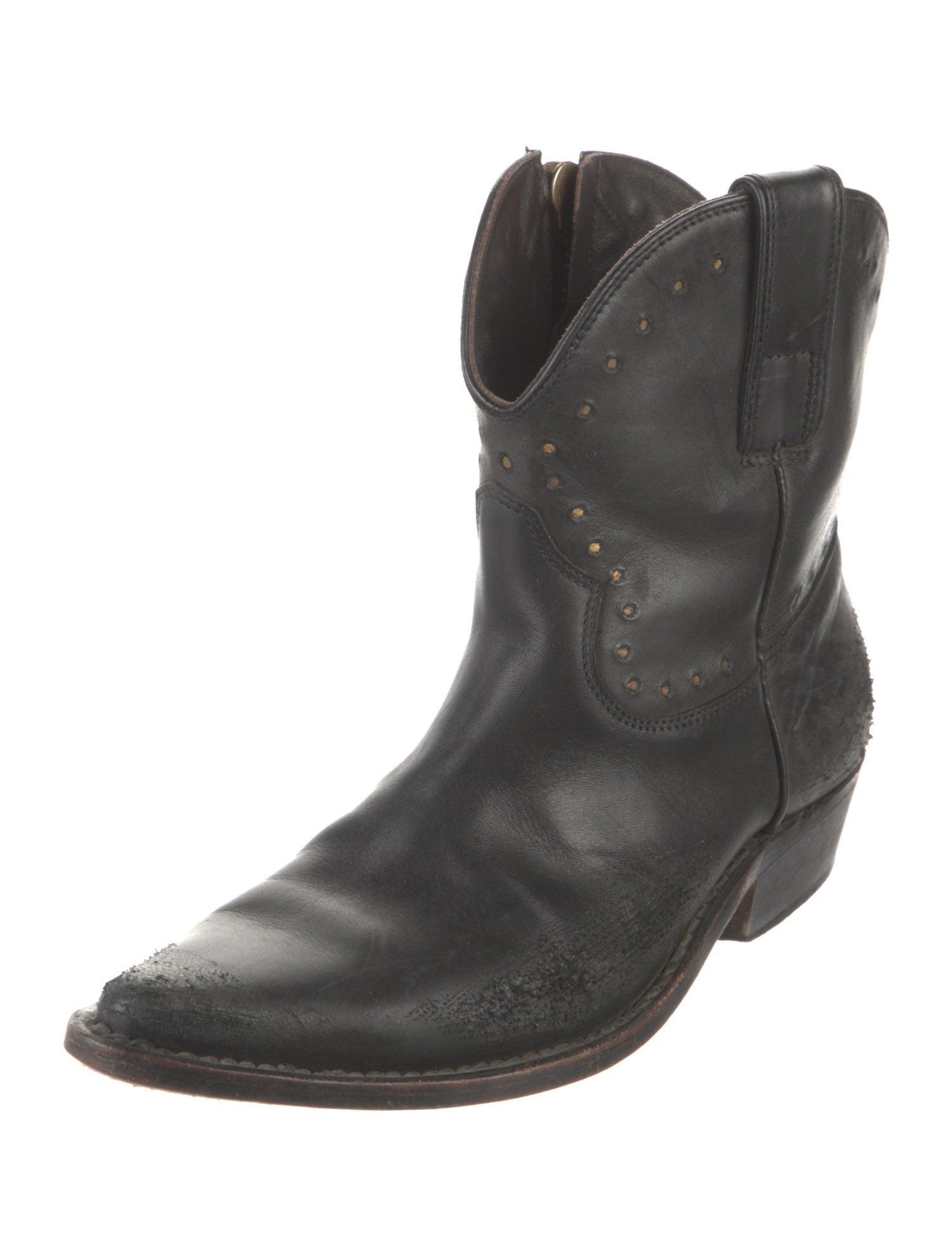 Golden Goose Leather Studded Accents Western Boots