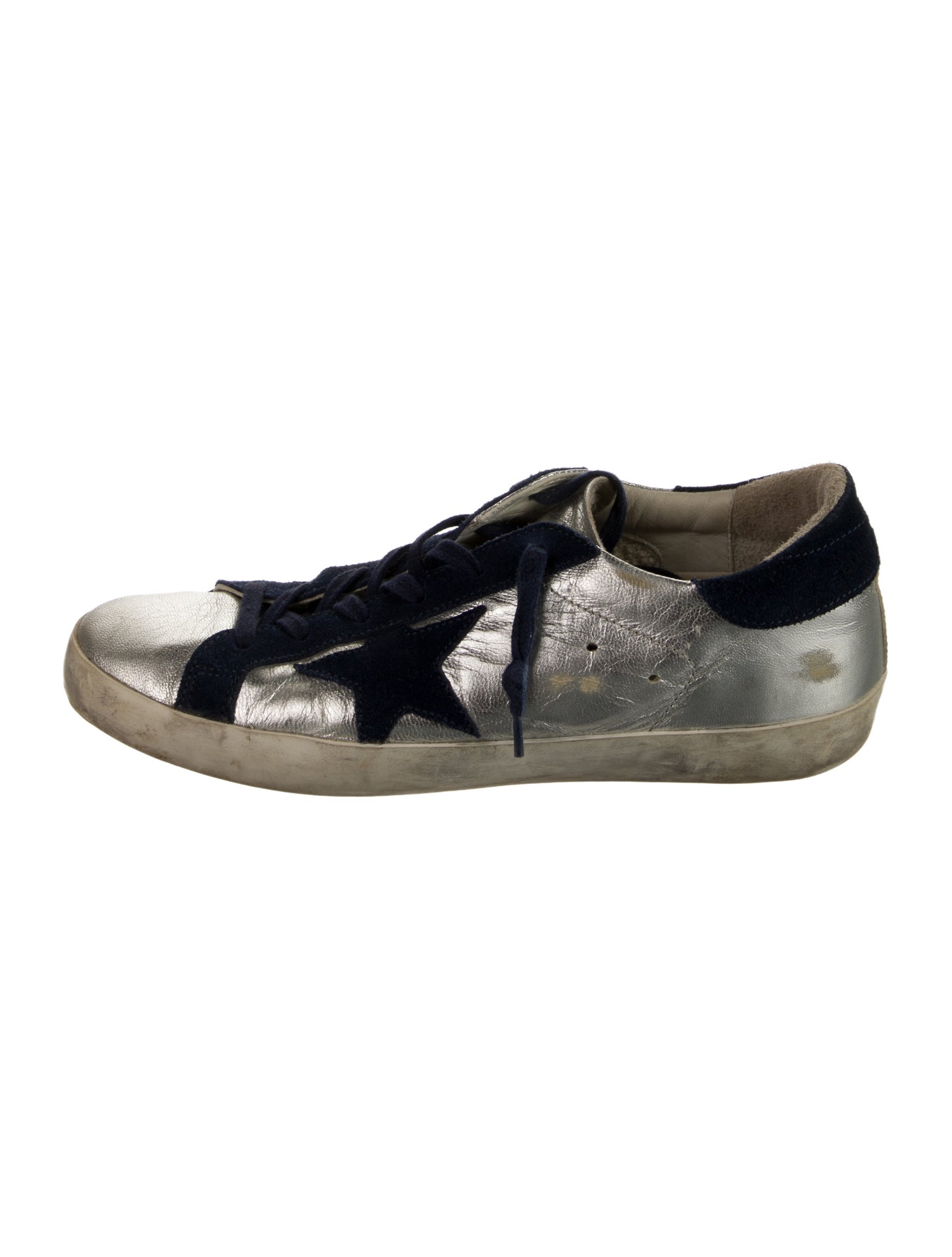 Golden Goose Leather Printed Sneakers