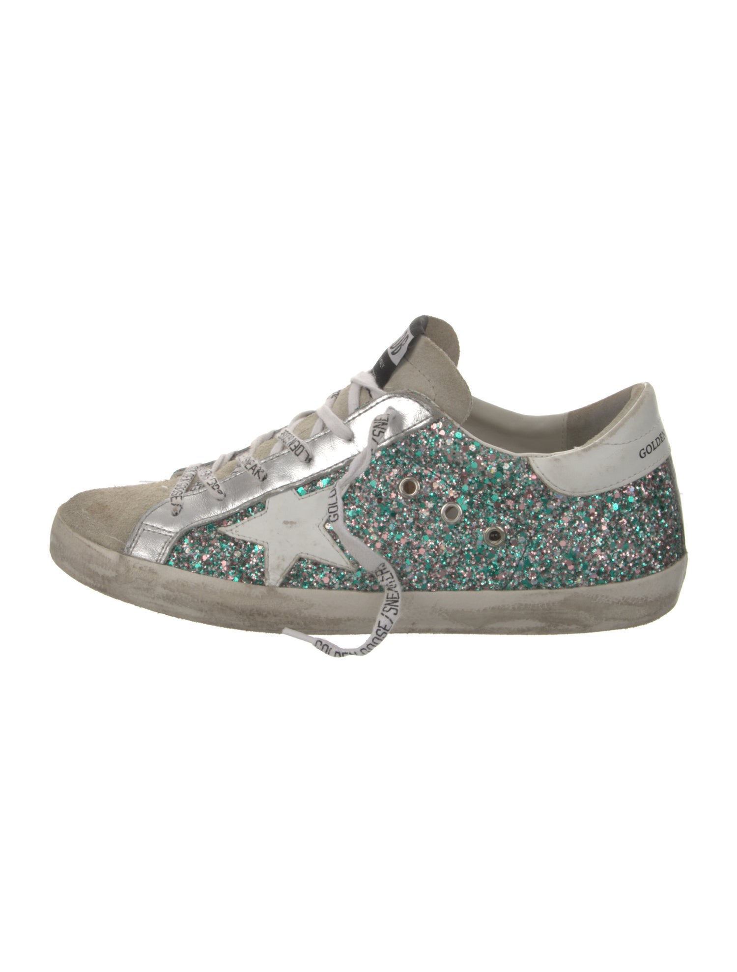 Golden Goose Glitter Colorblock Pattern Sneakers