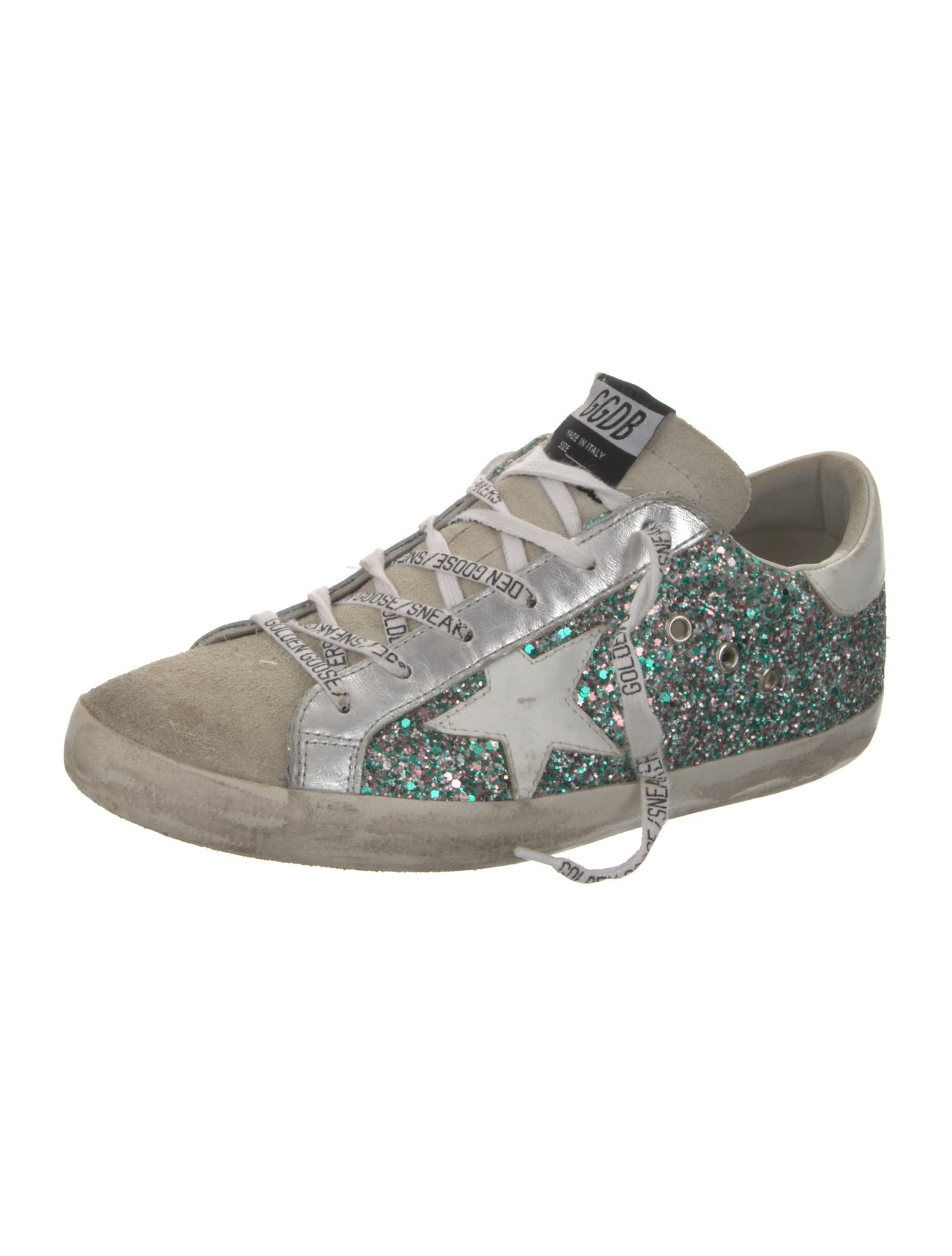 Golden Goose Glitter Colorblock Pattern Sneakers