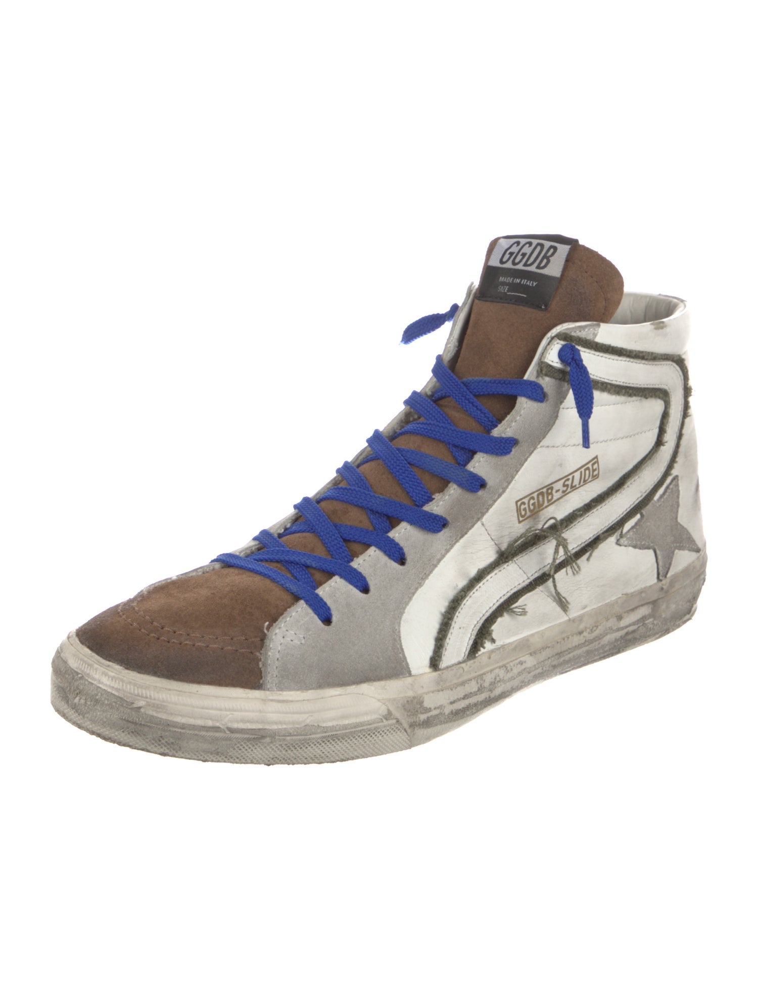 Golden Goose Leather Colorblock Pattern Sneakers