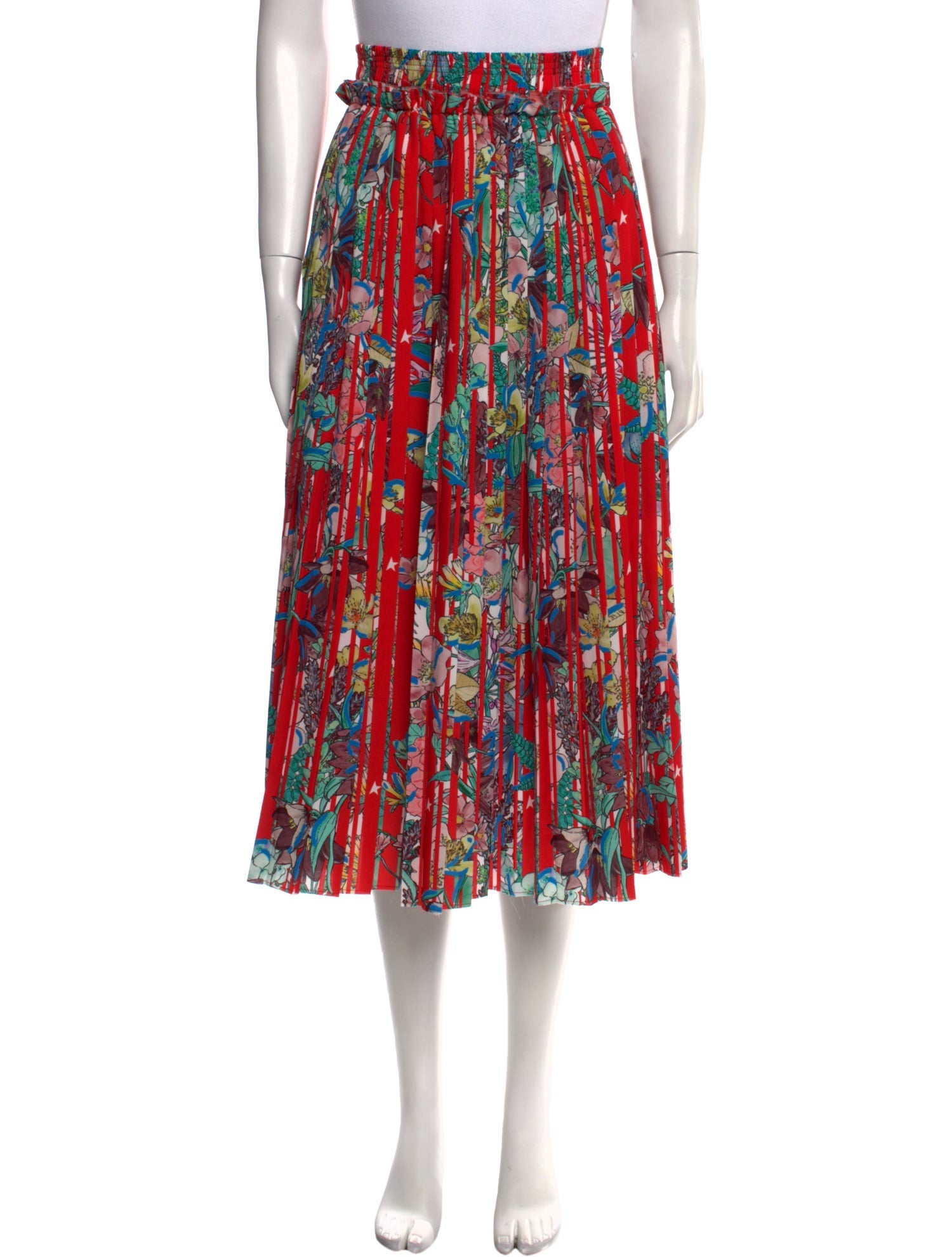 Golden Goose Floral Print Midi Length Skirt