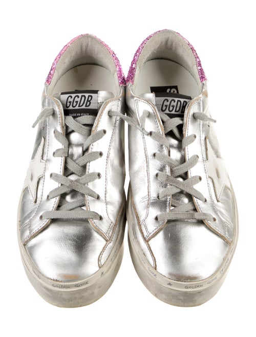 Golden Goose Leather Glitter Accents Sneakers