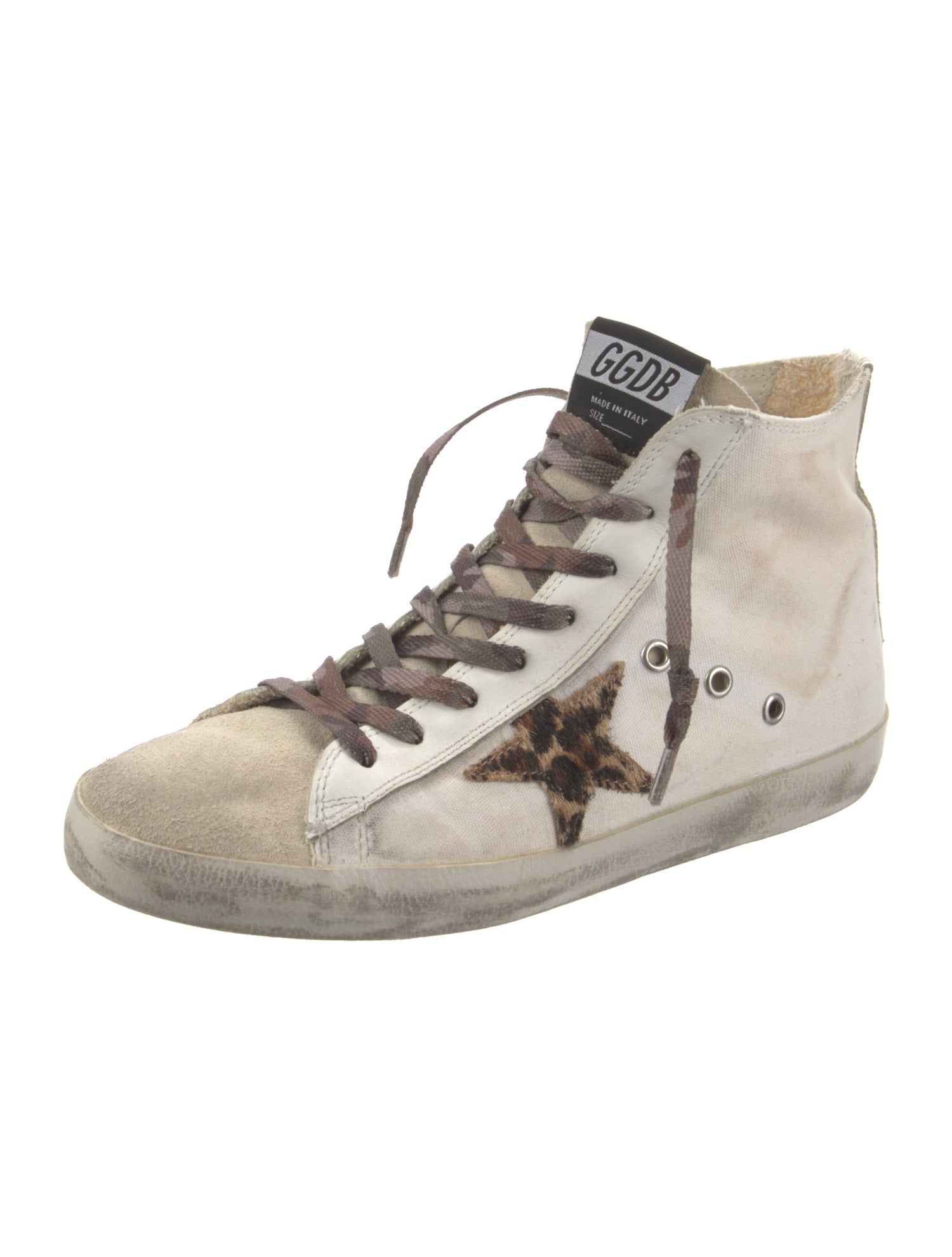 Golden Goose Canvas Colorblock Pattern Sneakers