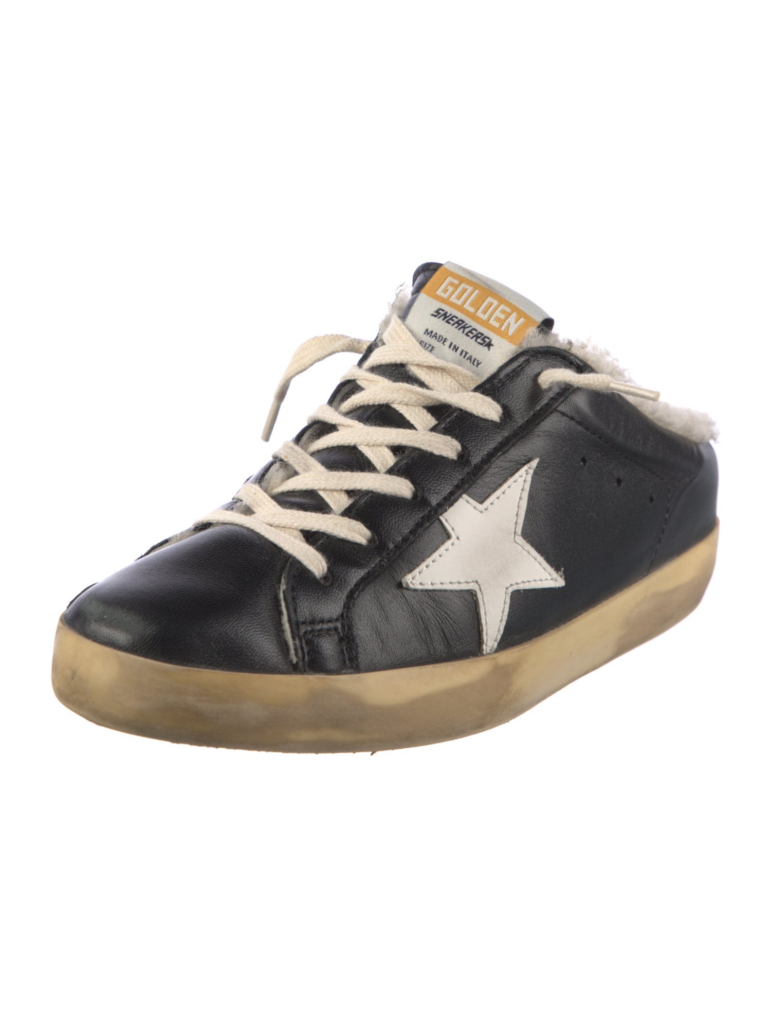 Golden Goose Leather Graphic Print Sneakers