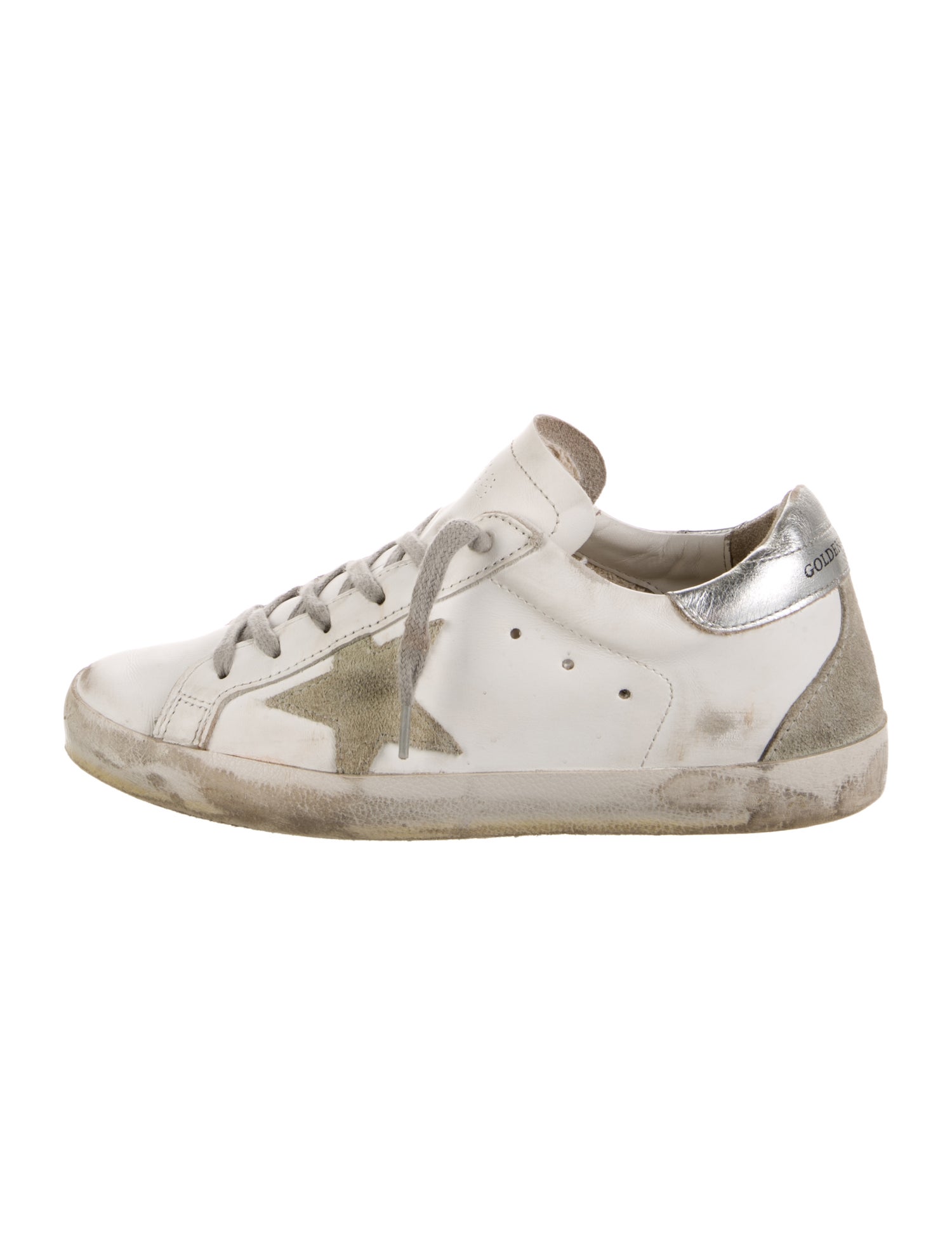 Golden Goose Leather Printed Sneakers