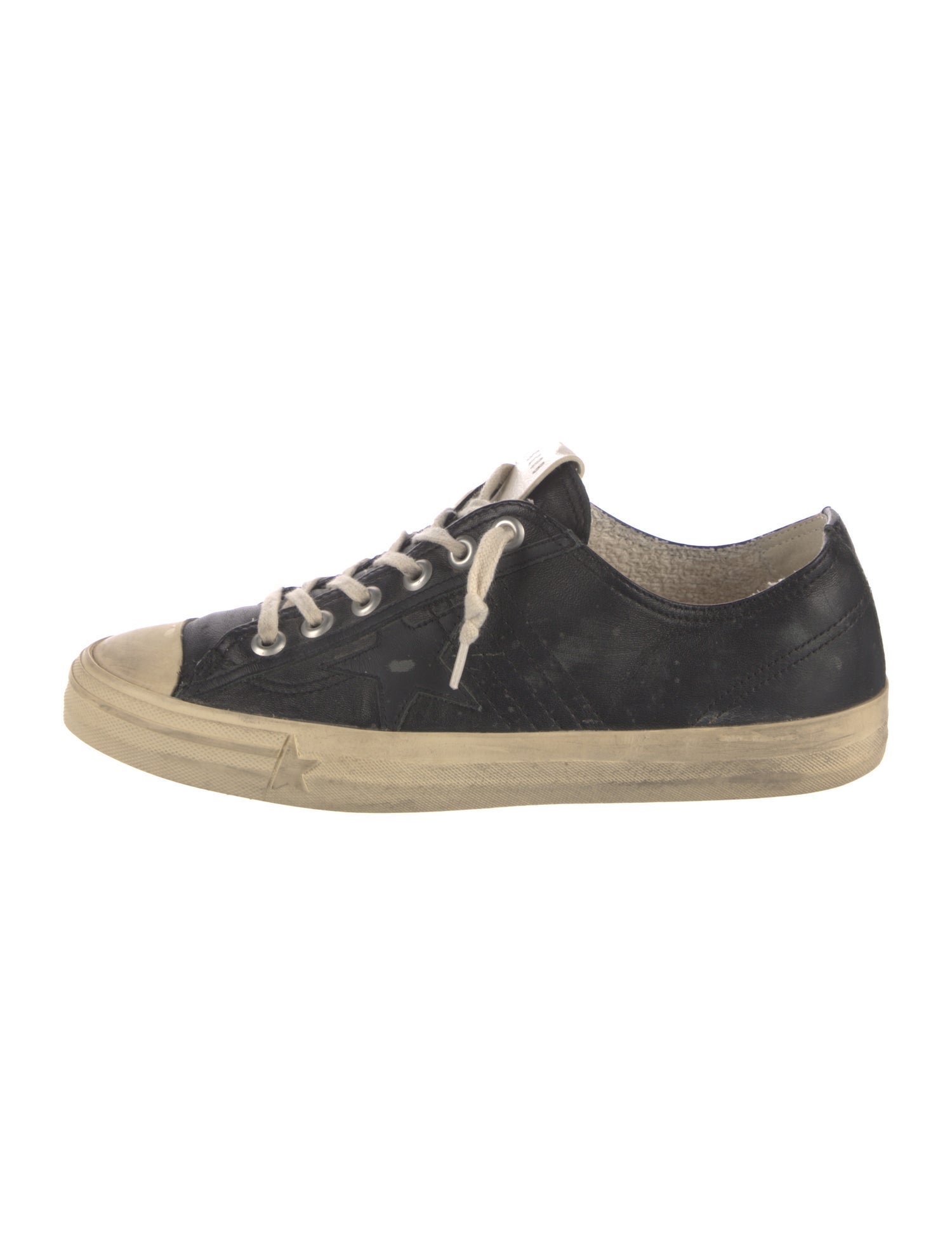 Golden Goose Leather Distressed Accents Sneakers