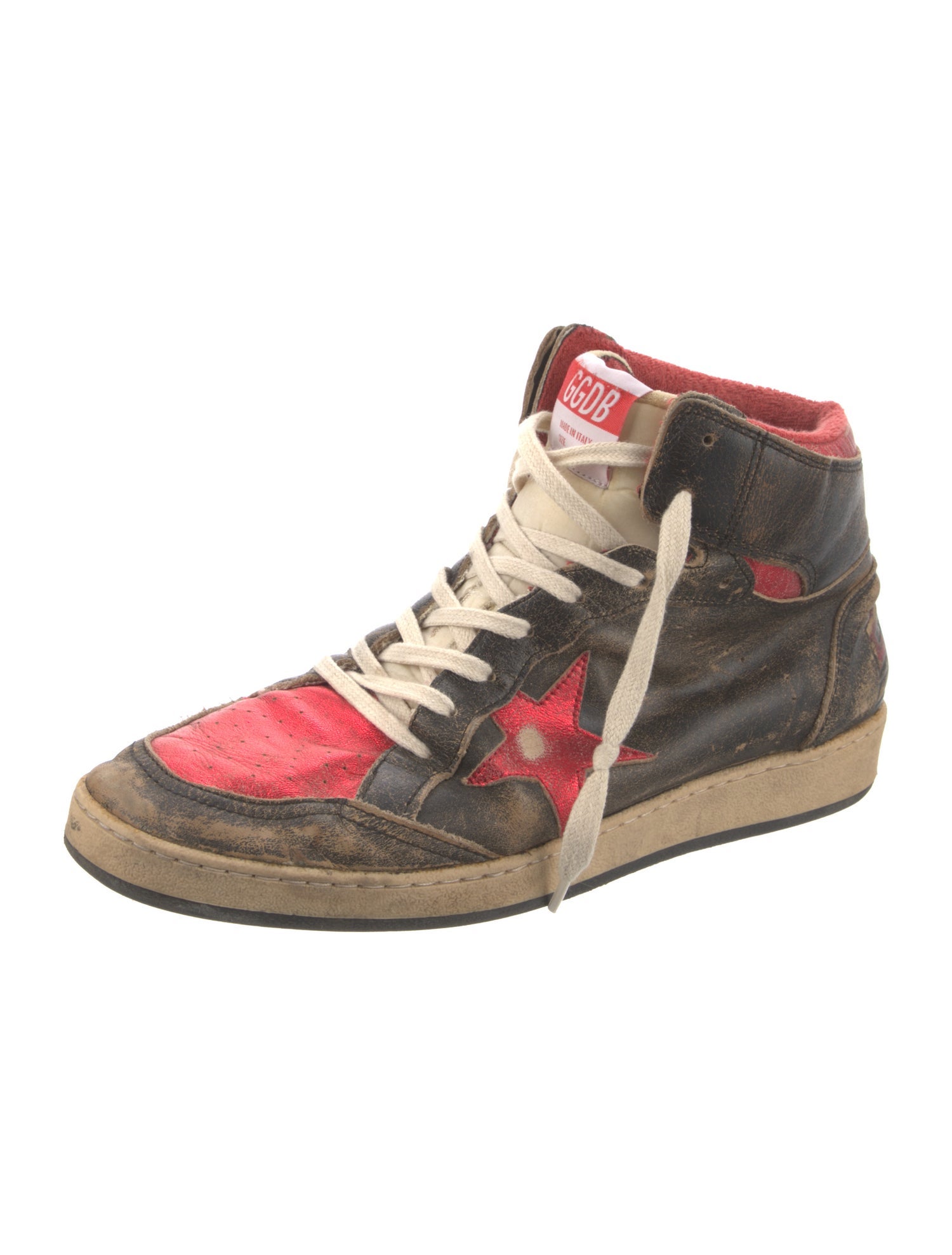 Golden Goose Leather Colorblock Pattern Sneakers