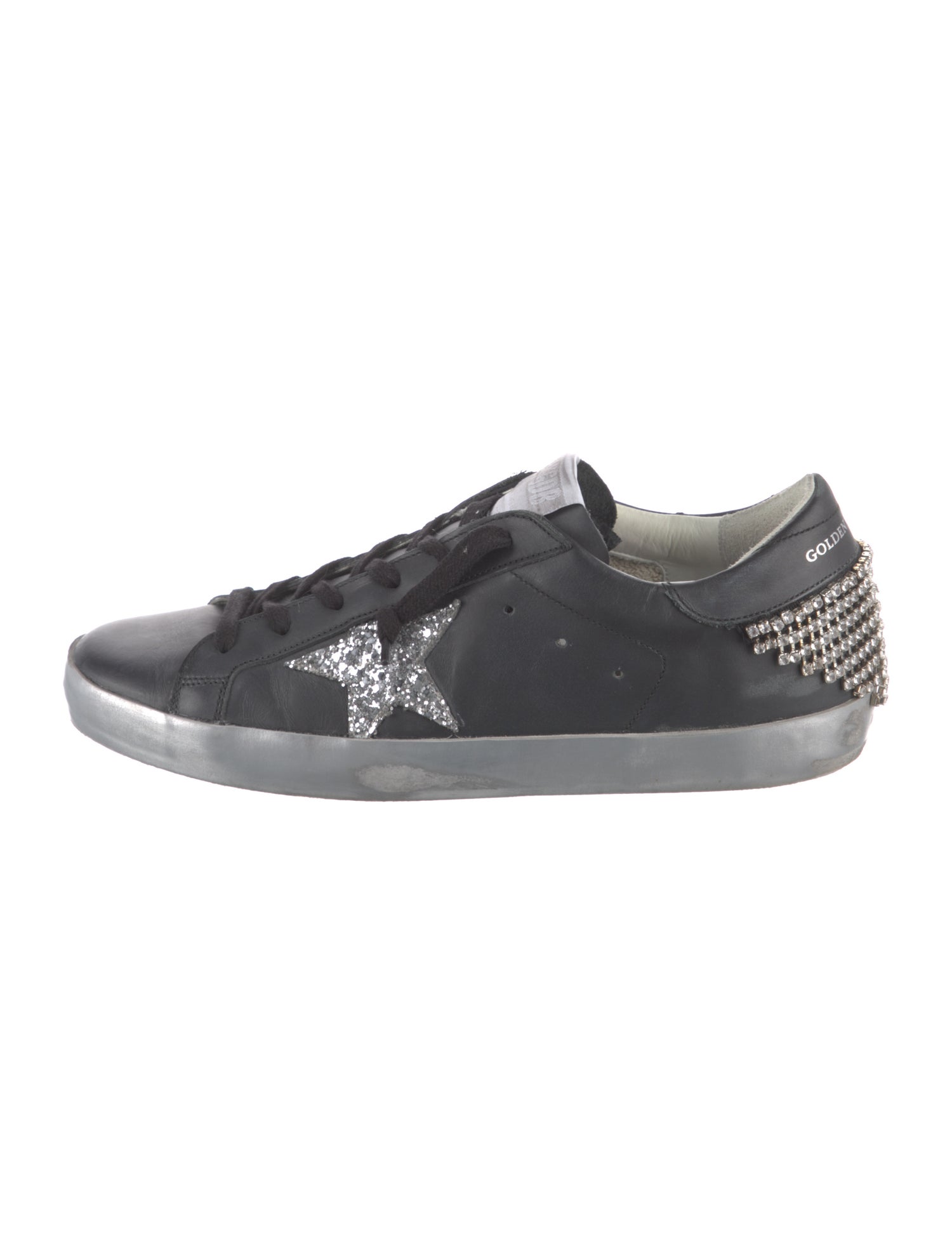 Golden Goose Leather Crystal Embellishments Sneakers