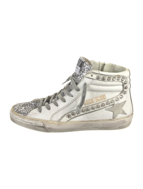 Golden Goose Leather Printed Wedge Sneakers