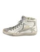 Golden Goose Leather Printed Wedge Sneakers