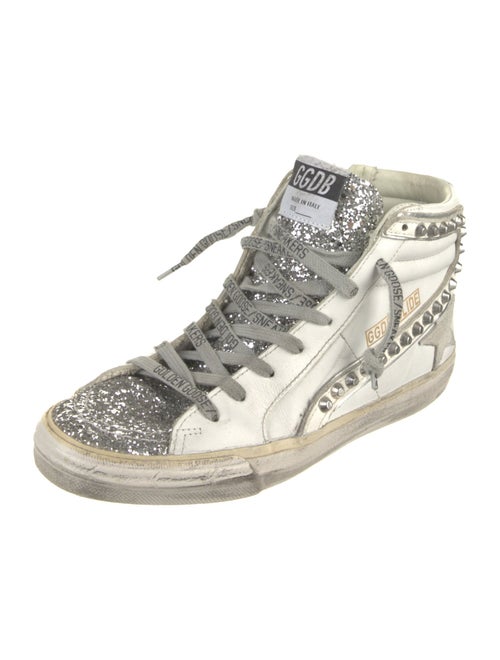 Golden Goose Leather Printed Wedge Sneakers