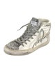 Golden Goose Leather Printed Wedge Sneakers