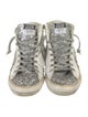 Golden Goose Leather Printed Wedge Sneakers