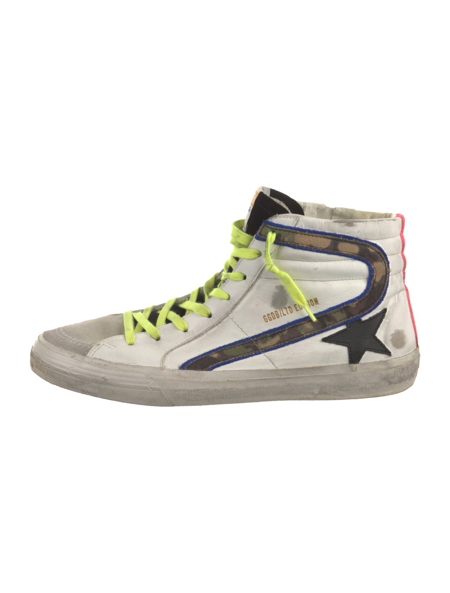 Golden Goose Leather Printed Sneakers