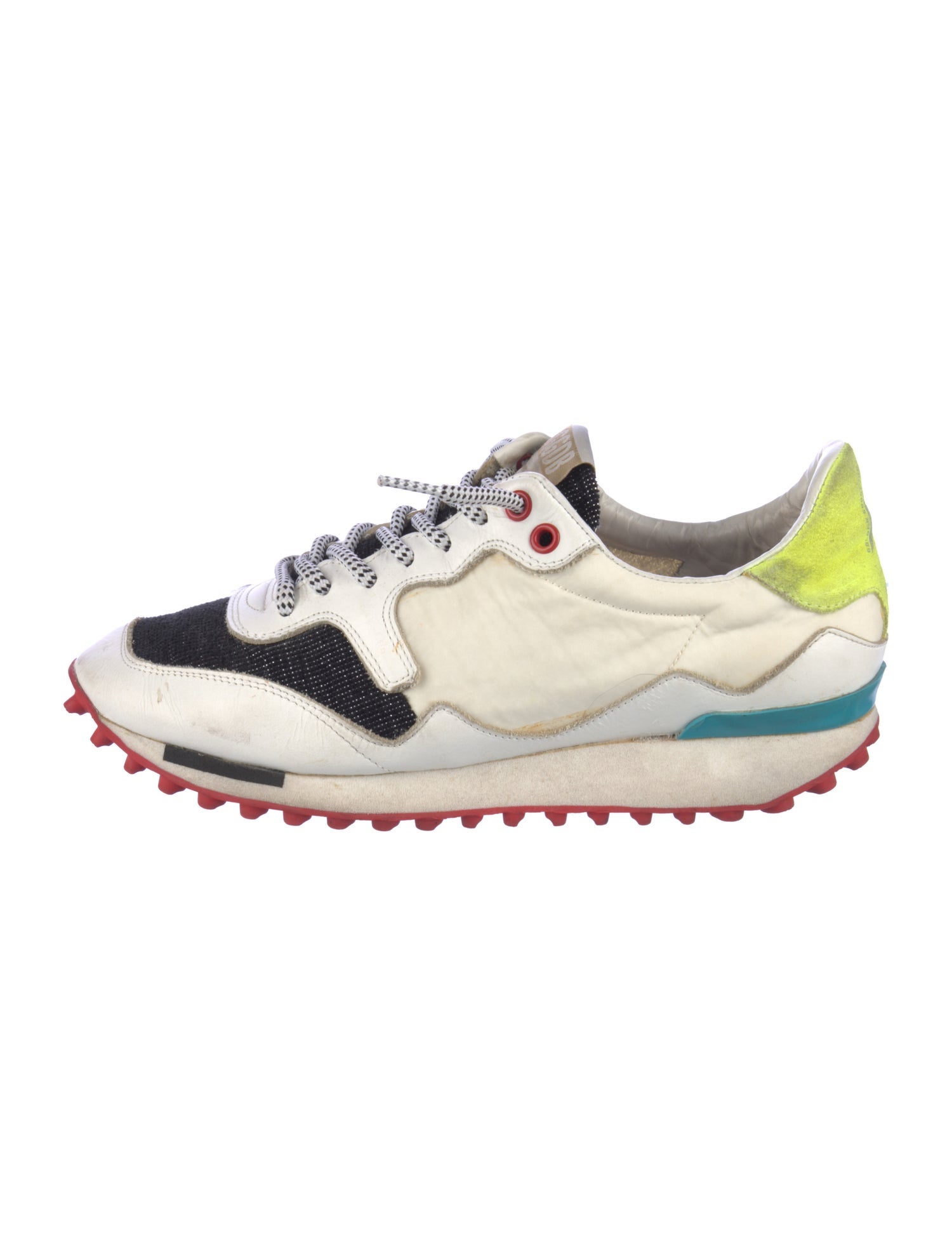 Golden Goose Leather Colorblock Pattern Sneakers
