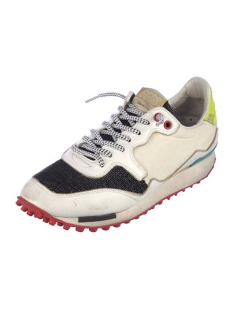 Golden Goose Leather Colorblock Pattern Sneakers