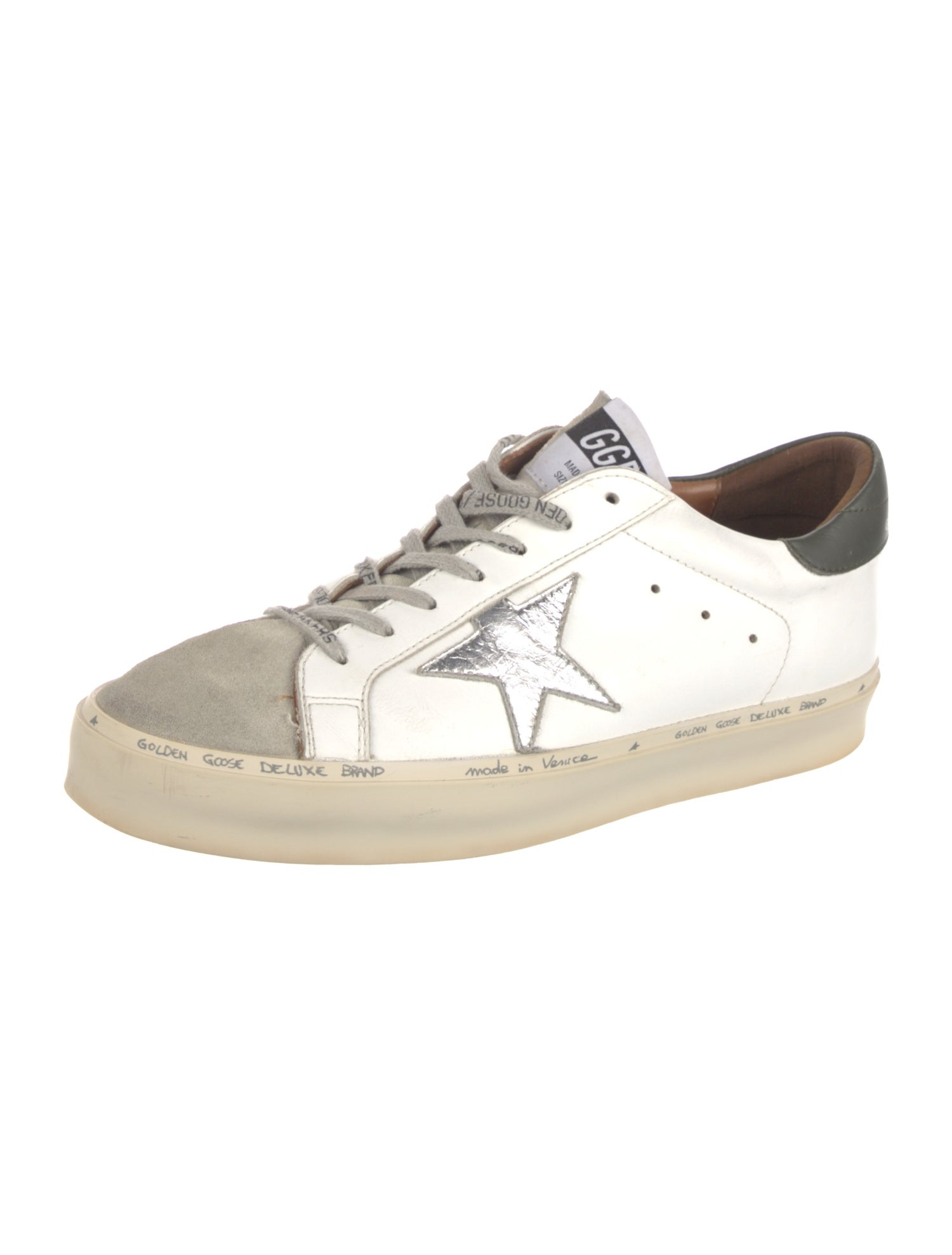 Golden Goose Leather Colorblock Pattern Sneakers