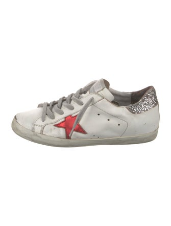 Golden Goose Leather Printed Sneakers