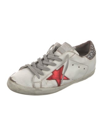 Golden Goose Leather Printed Sneakers