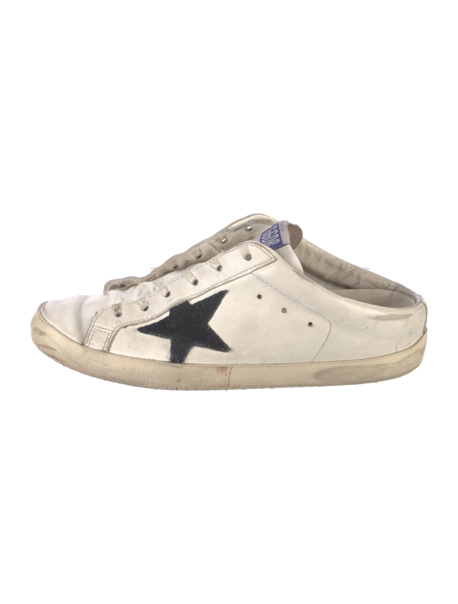 Golden Goose Leather Glitter Accents Sneakers