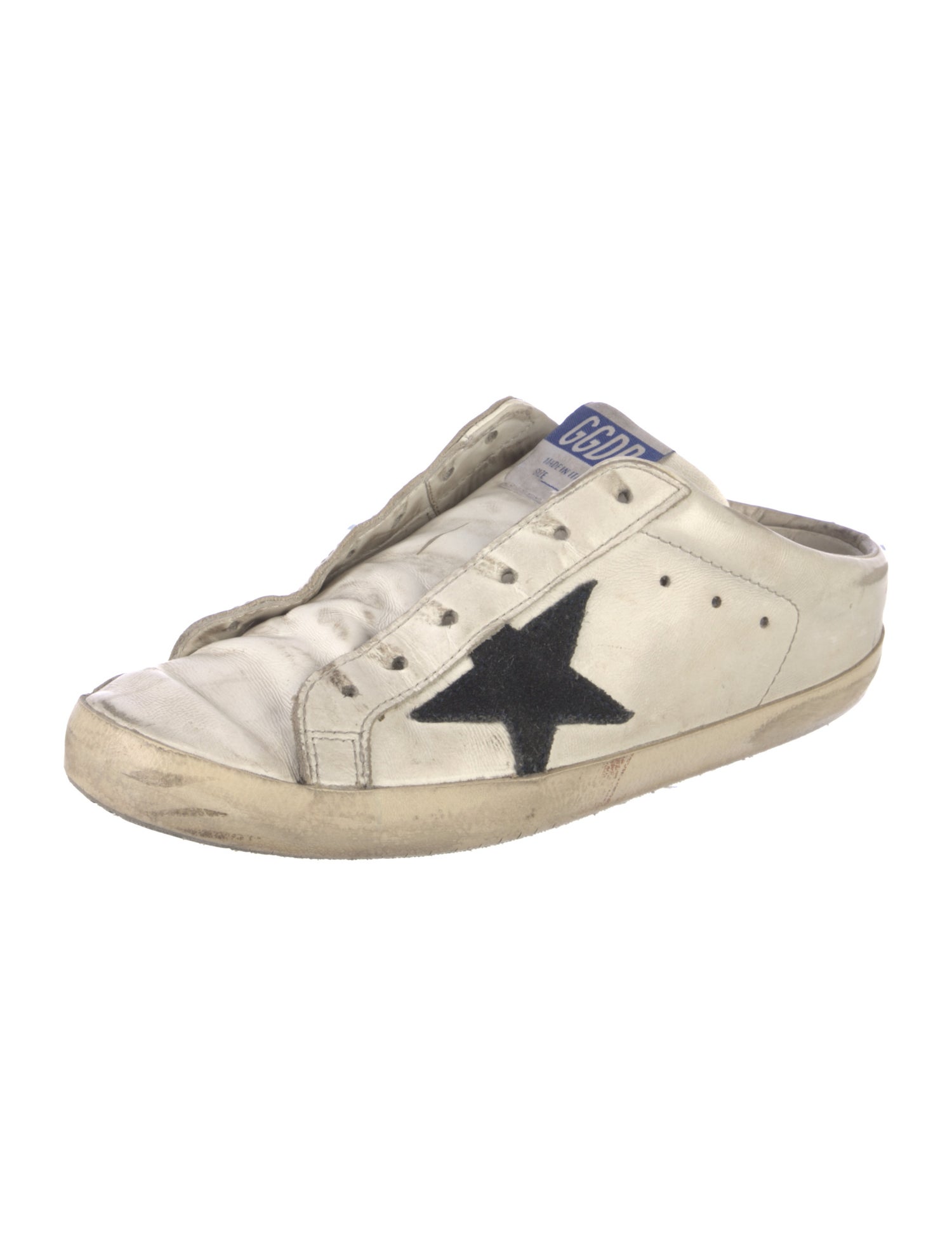 Golden Goose Leather Glitter Accents Sneakers