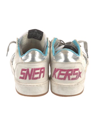 Golden Goose Leather Printed Sneakers