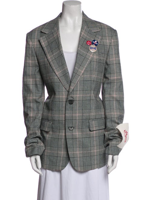 Golden Goose Virgin Wool Plaid Print Blazer