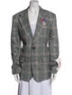 Golden Goose Virgin Wool Plaid Print Blazer