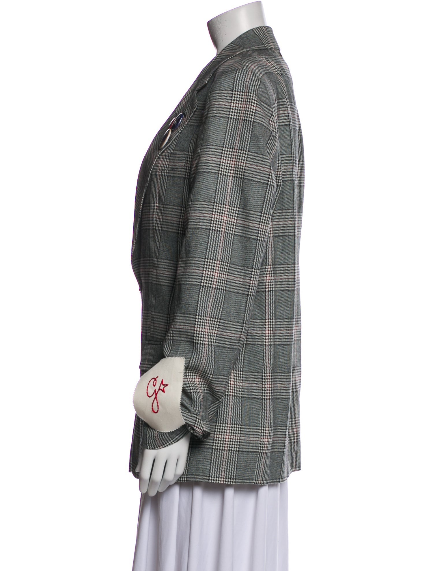 Golden Goose Virgin Wool Plaid Print Blazer