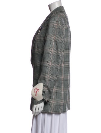 Golden Goose Virgin Wool Plaid Print Blazer